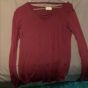 maroon long sleeve
